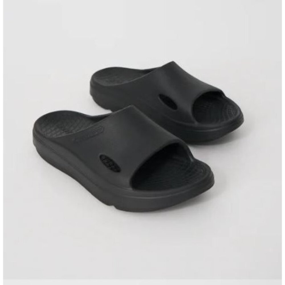 #0987 Sketchers NWT Womens Relaxed Fit Relay RE Bounce Slides Black Size 9 - Picture 2 of 11